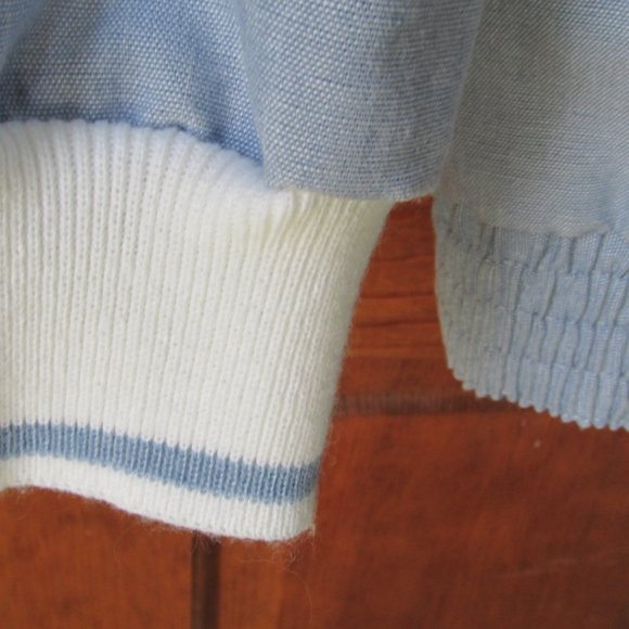 Alfred Dunner Blue Jacket with White Knit Collar and Cuffs Sz. 18 - Picture 7 of 9